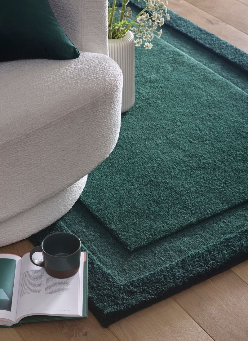 Stacked Border Wool Rug