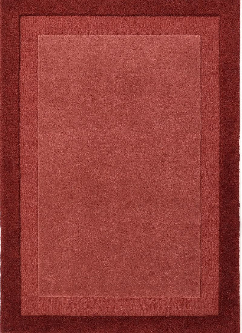 The Rugs Stacked Border Red Wool Rug - Quality & Style