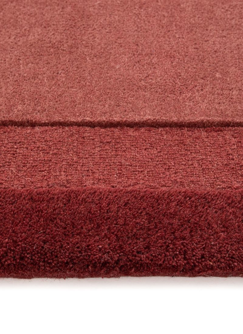 The Rugs Stacked Border Red Wool Rug - Quality & Style