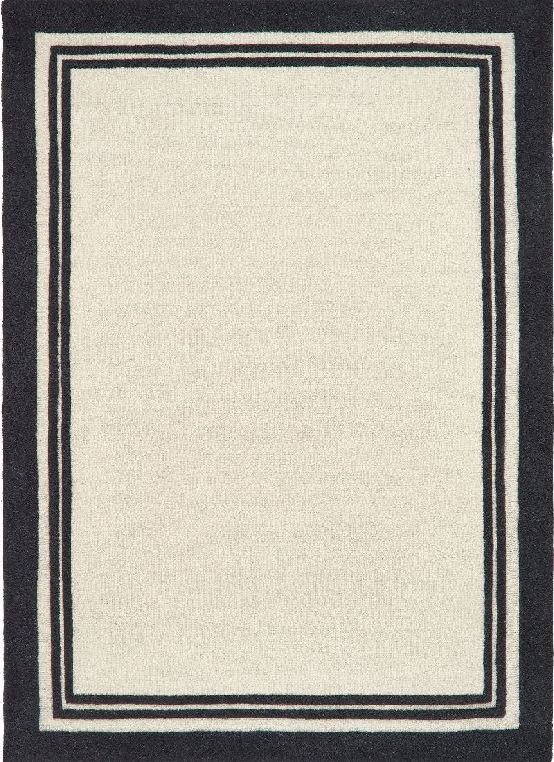Piper Wool Rug – Modern Black & Cream