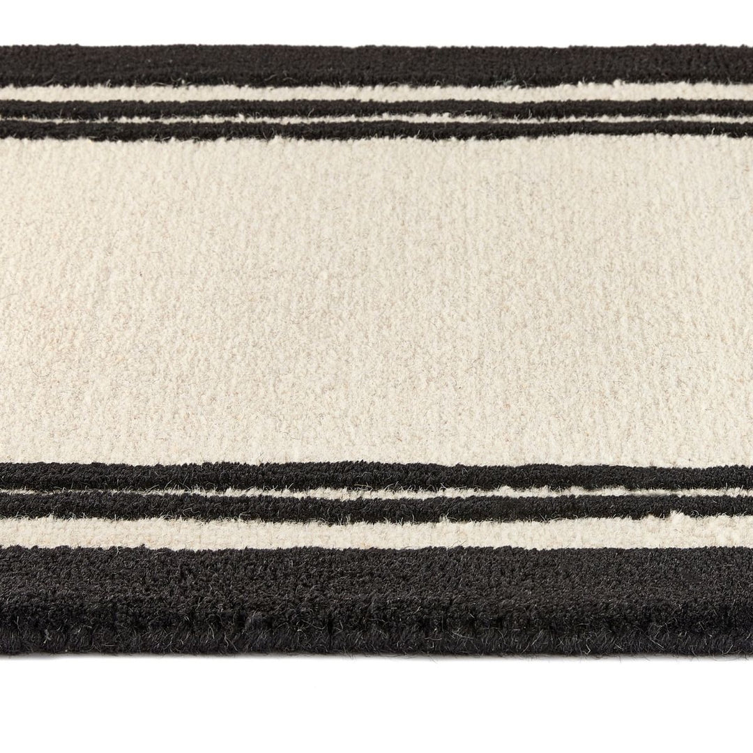 Piper Wool Rug – Modern Black & Cream