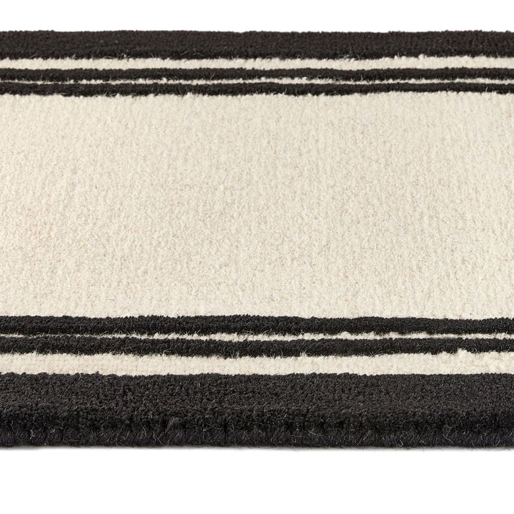 Piper Wool Rug – Modern Black & Cream