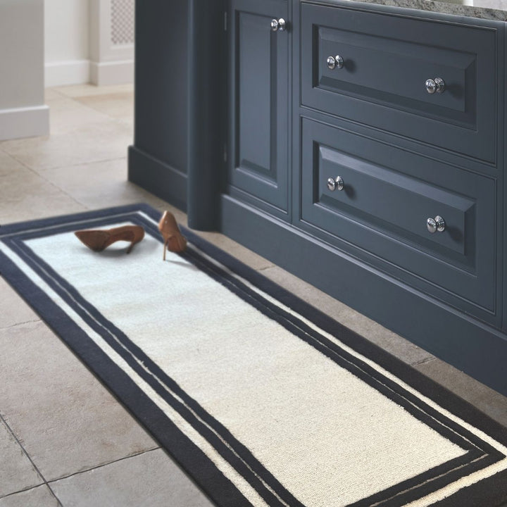 Piper Wool Rug – Modern Black & Cream