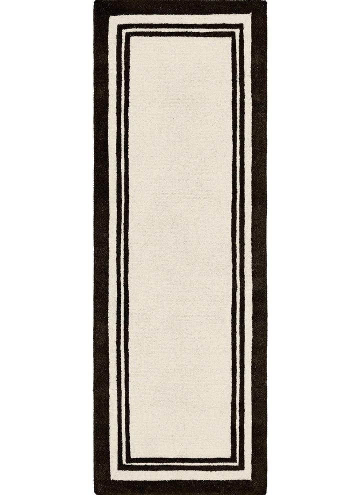Piper Wool Rug – Modern Black & Cream