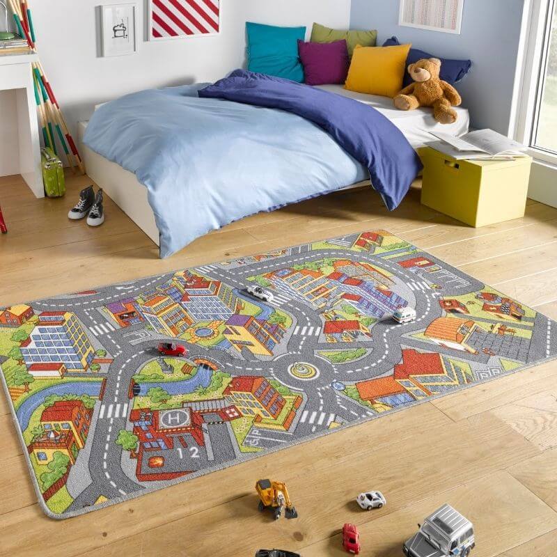 Smart Design Rags The Rugs Kids Smart City Play Grey Rug Quality Comfort