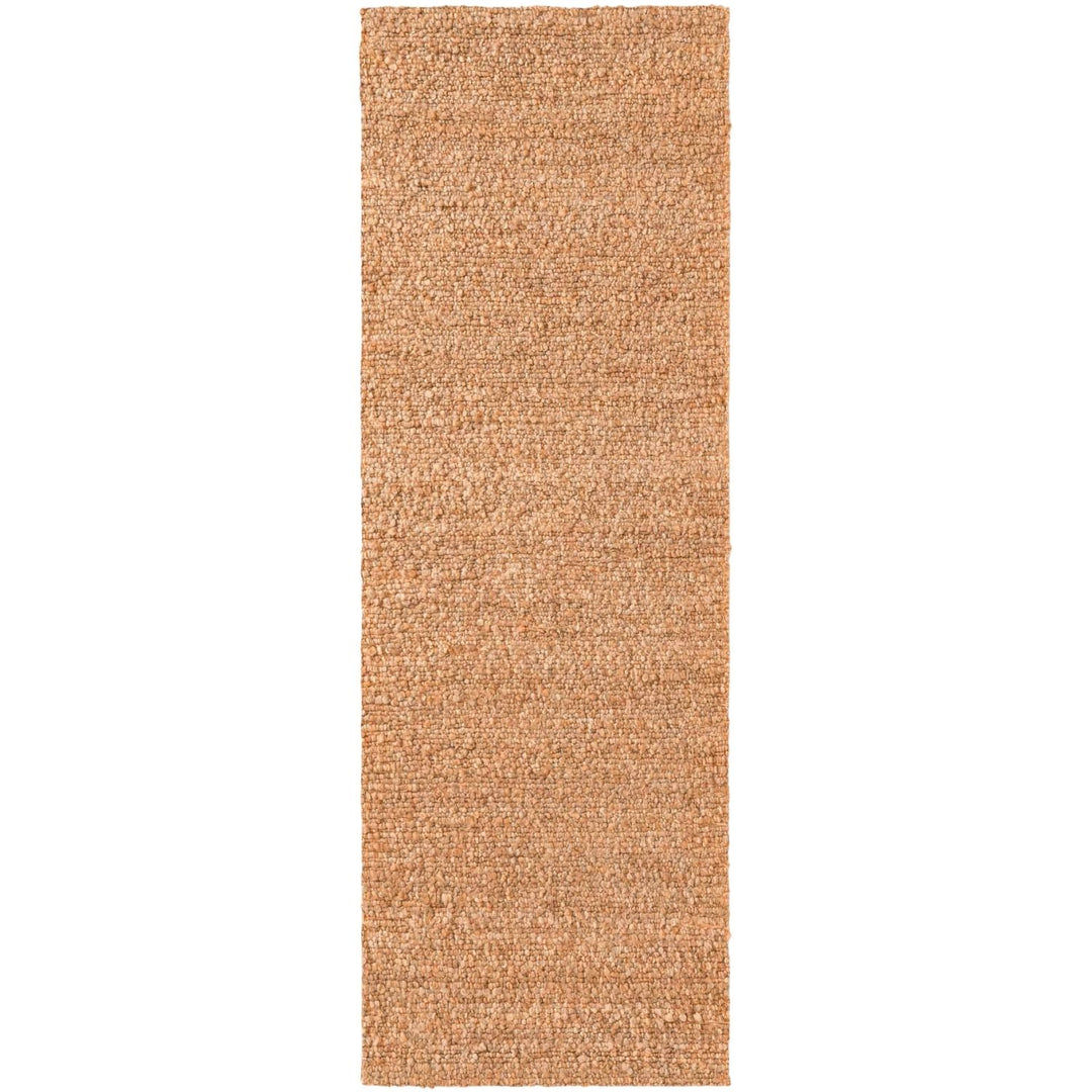 Beige woven rug on a white background