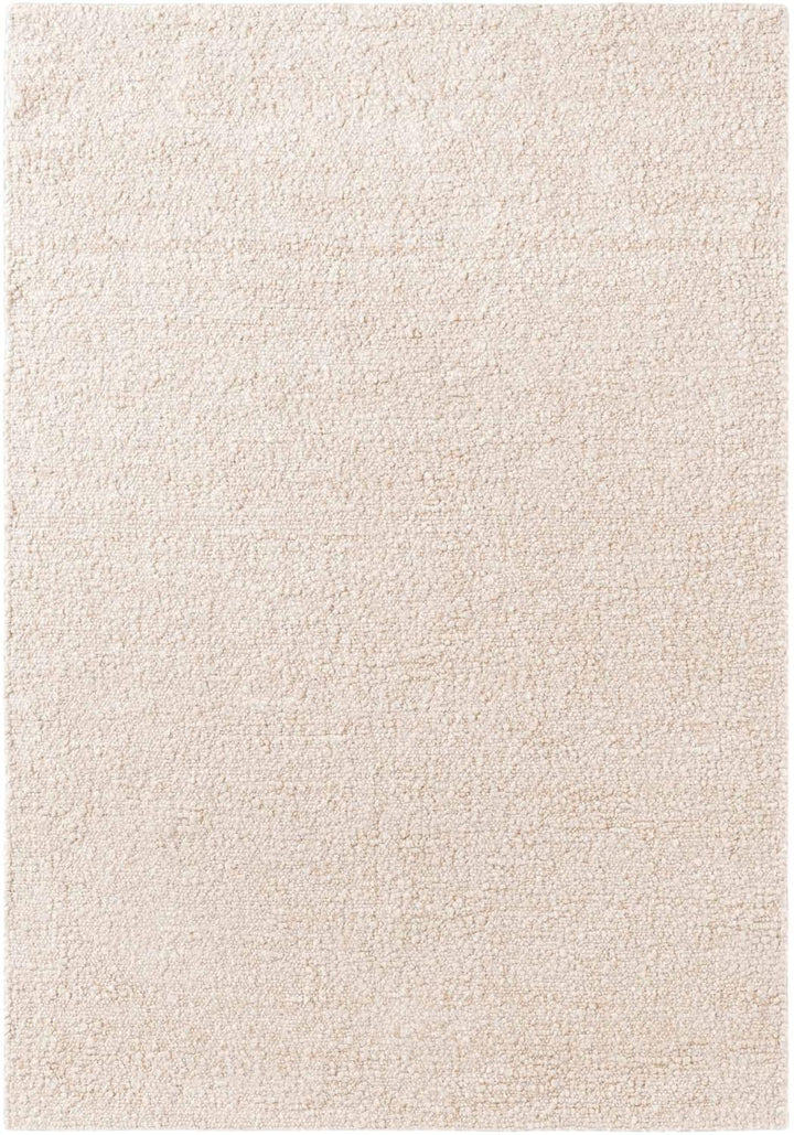 Beige area rug with a textured pattern