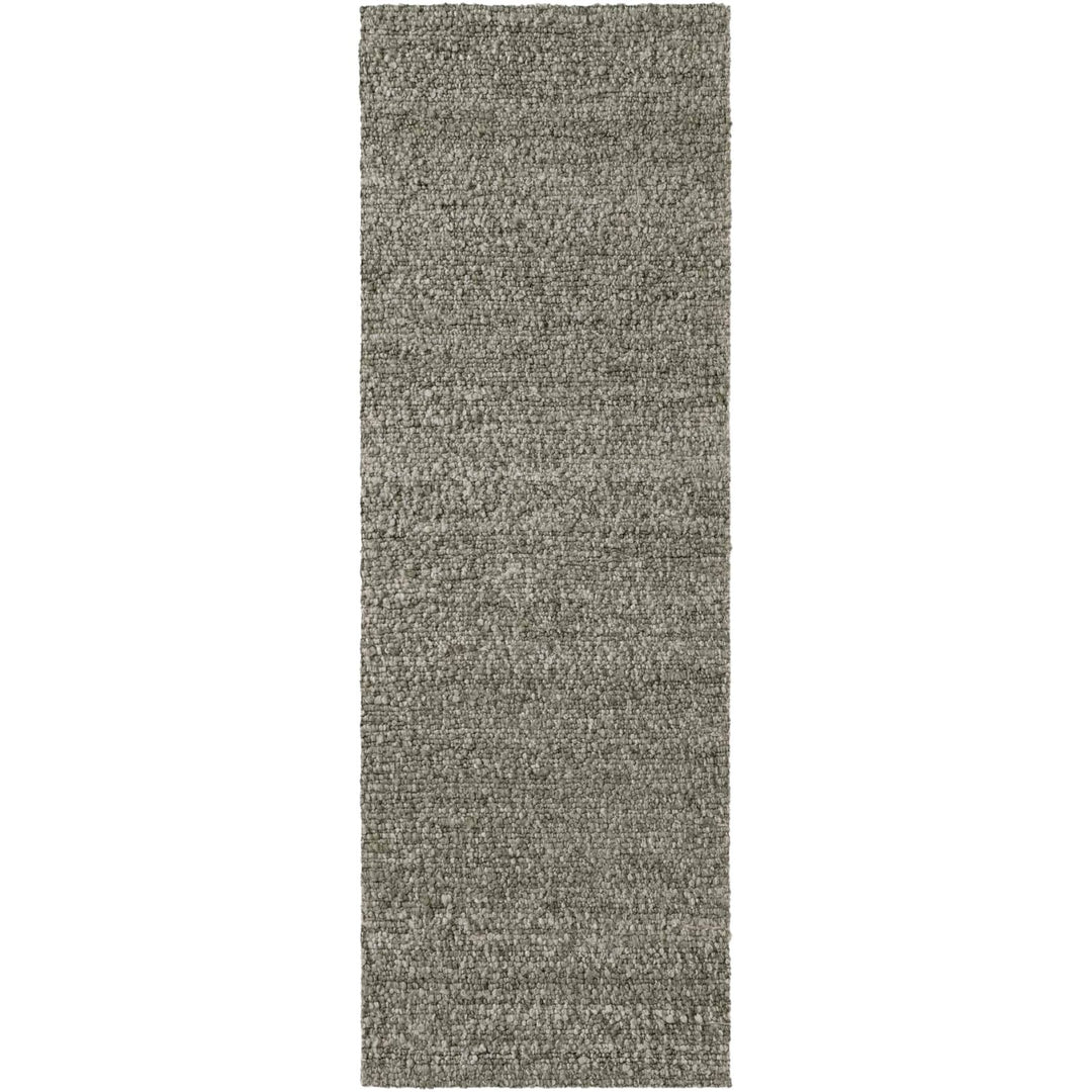 Rectangular gray rug on a white background