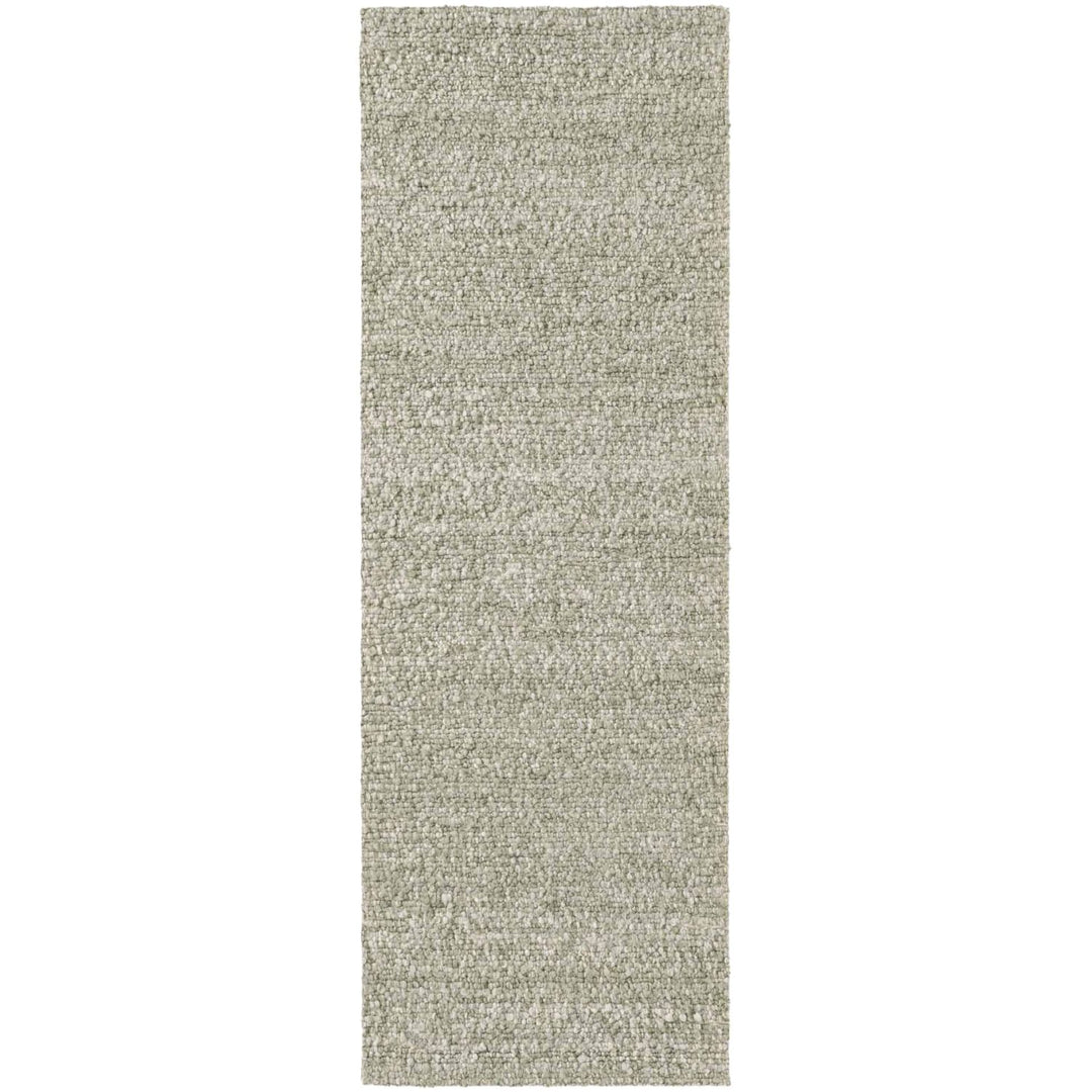Rectangular area rug with a textured pattern on a white background