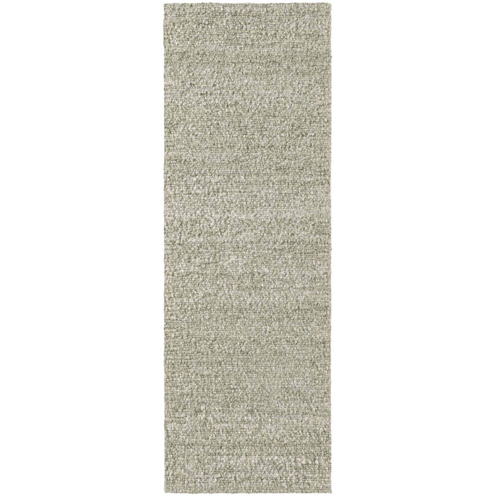 Rectangular area rug with a textured pattern on a white background