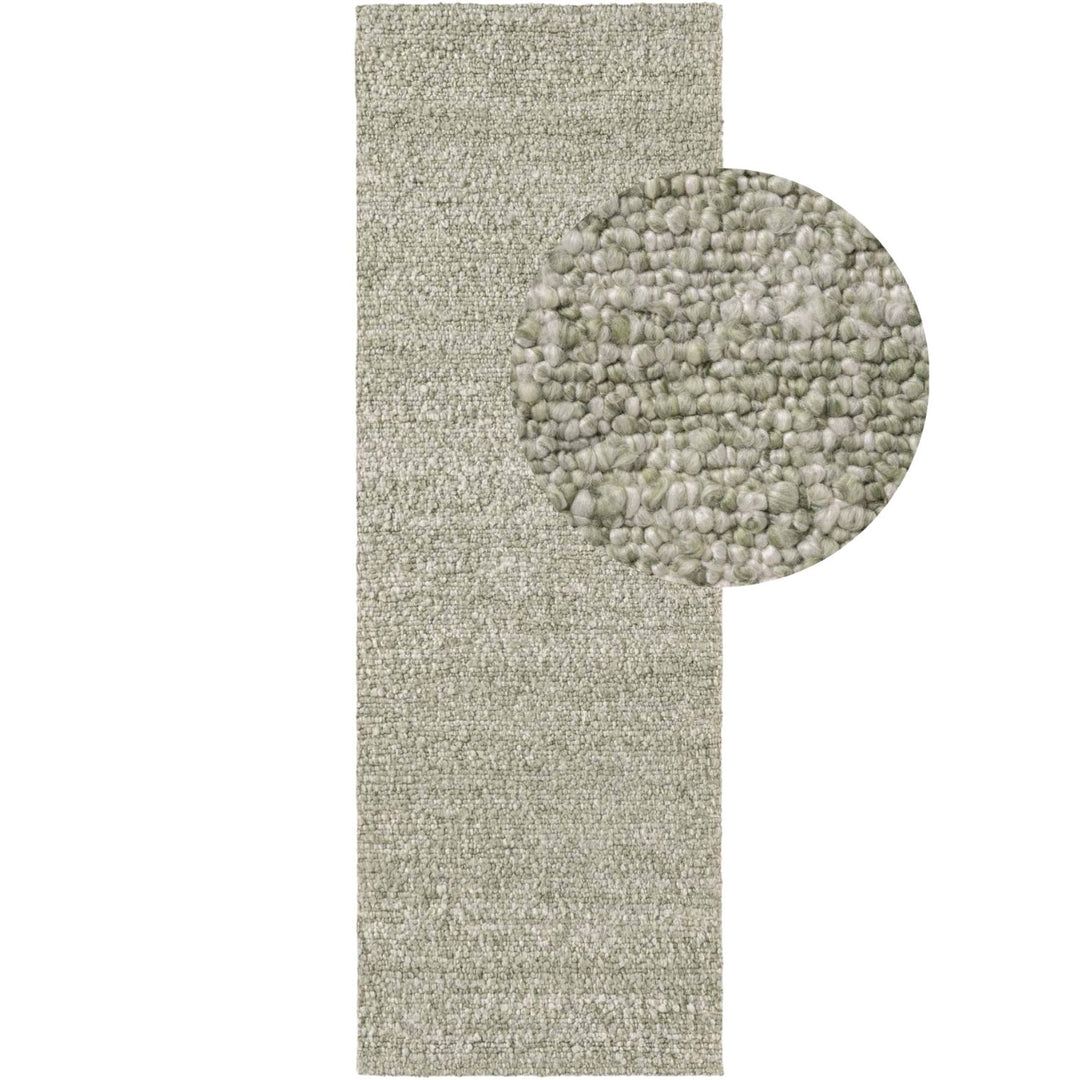 Textured rug with a circular detail on a white background