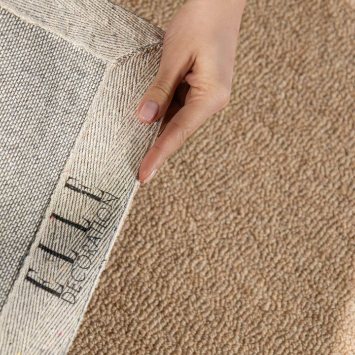 Fine Boucle Wool Rug Knots Beige, textured design, heat insulting, sound-absorbing rug.