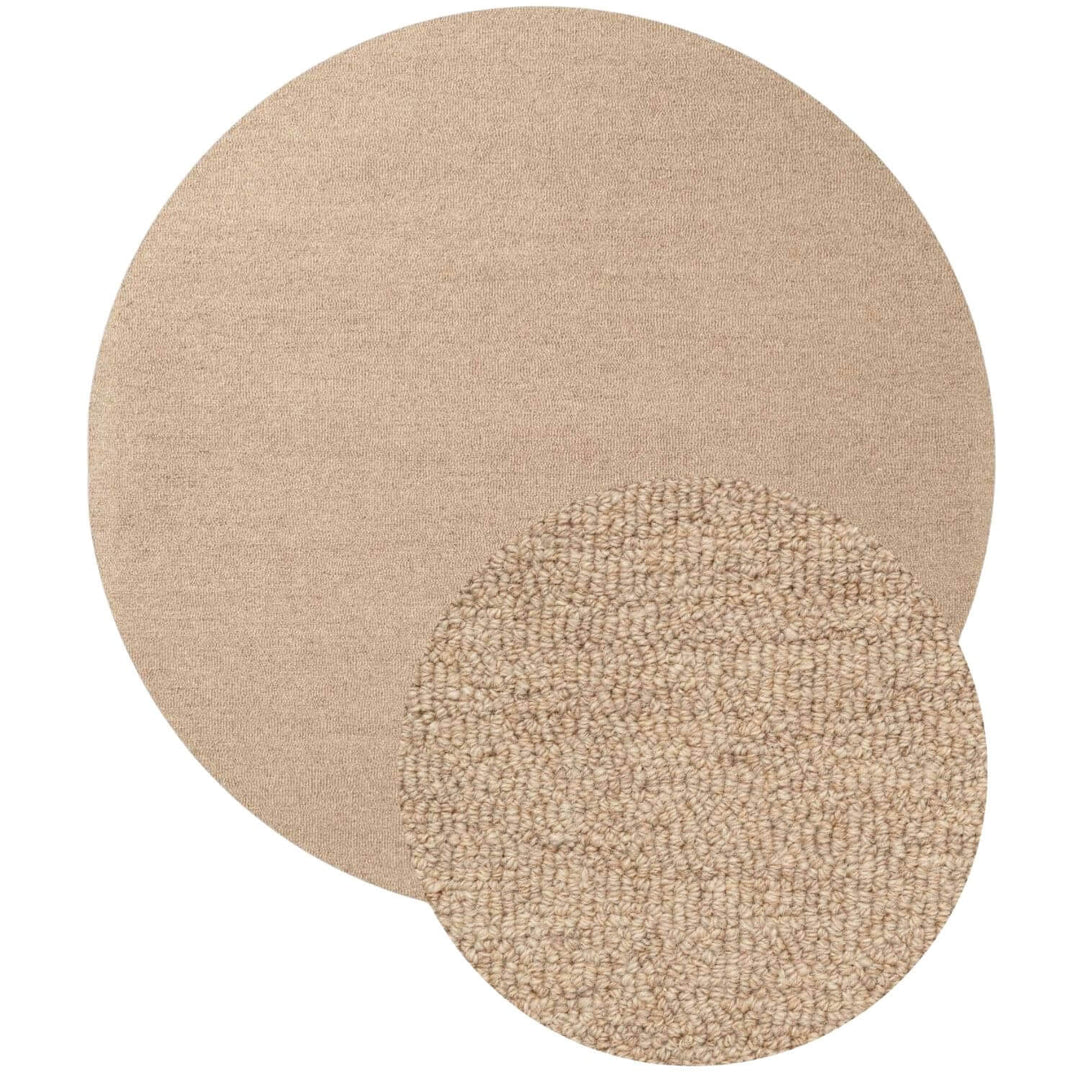 Fine Boucle Wool Rug Knots Beige, textured design, heat insulting, sound-absorbing rug.