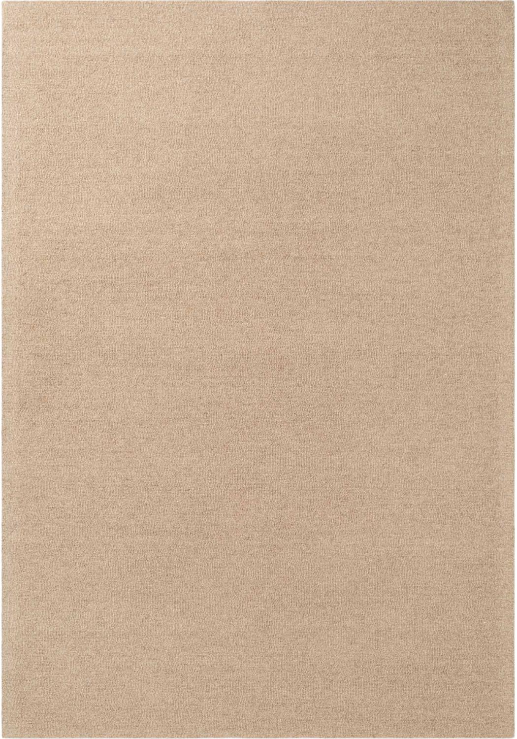 Fine Boucle Wool Rug Knots Beige, textured design, heat insulting, sound-absorbing rug.