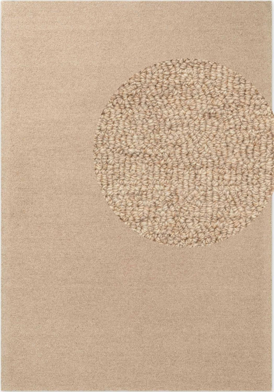 Fine Boucle Wool Rug Knots Beige, textured design, heat insulting, sound-absorbing rug.