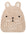 Beige animal-shaped rug with a face design on a white background