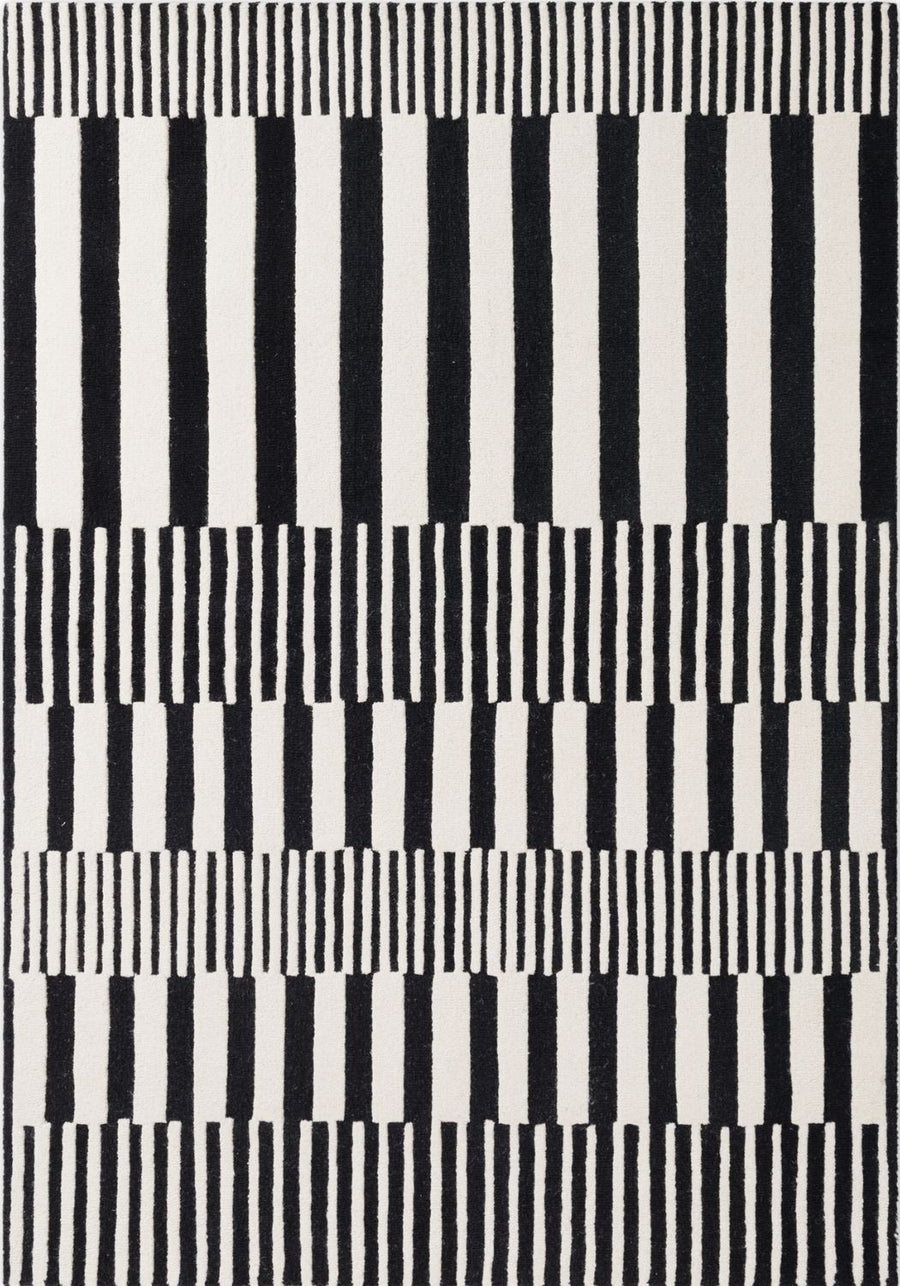 Black and white striped patterned fabric