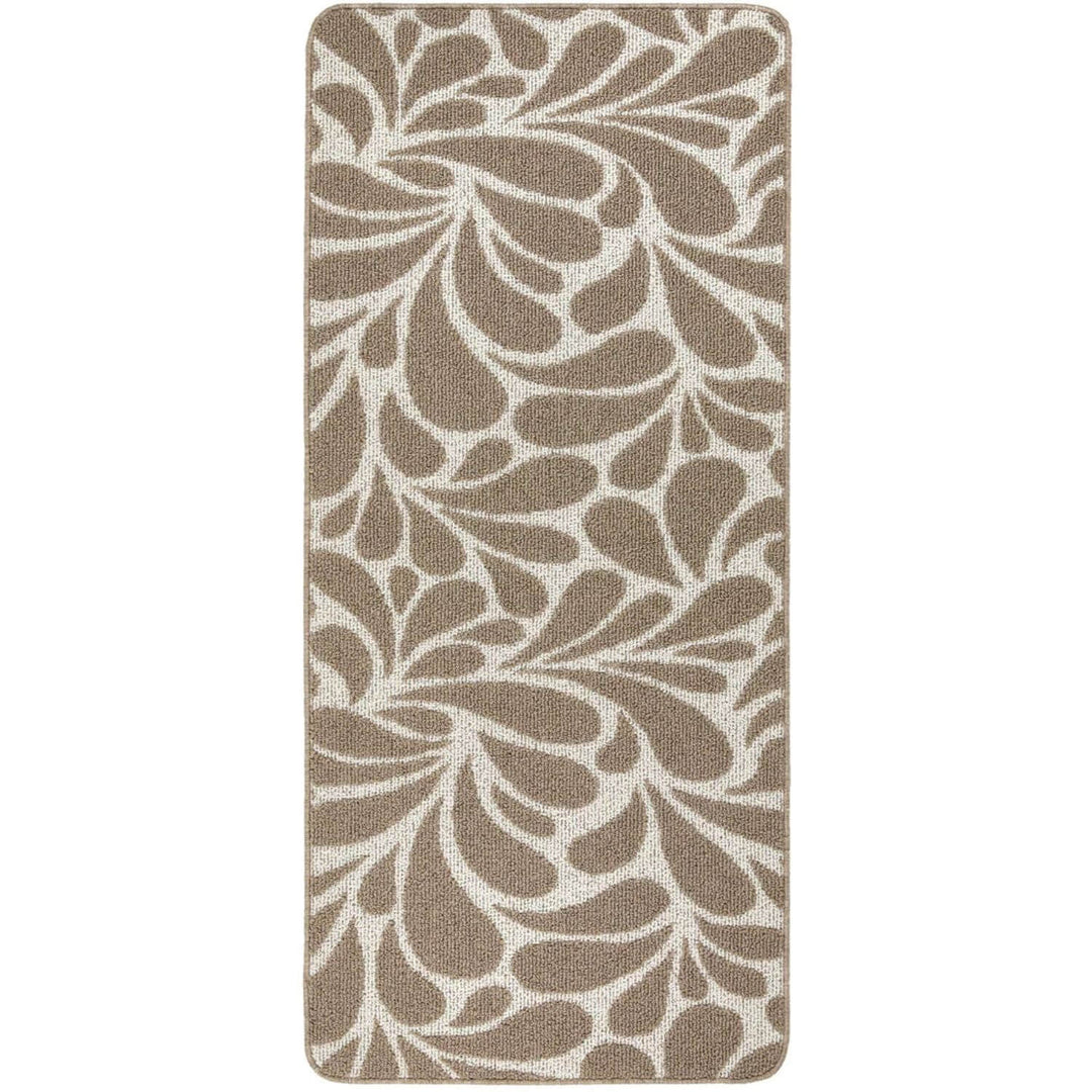 The Rugs Washable Geometric Mats in Cream & Brown | Non-Slip
