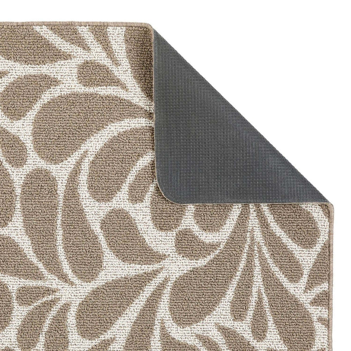 The Rugs Washable Geometric Mats in Cream & Brown | Non-Slip