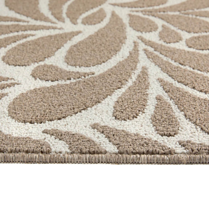The Rugs Washable Geometric Mats in Cream & Brown | Non-Slip