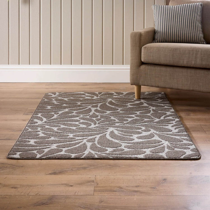 The Rugs Washable Geometric Mats in Cream & Brown | Non-Slip