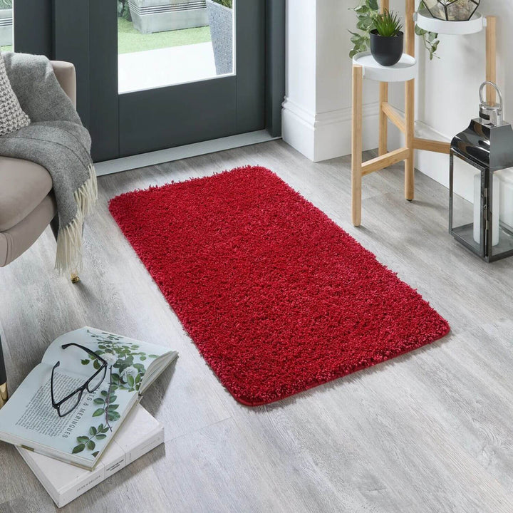 Shop Washable Red Shaggy Rug | 100% British Design |The Rugs