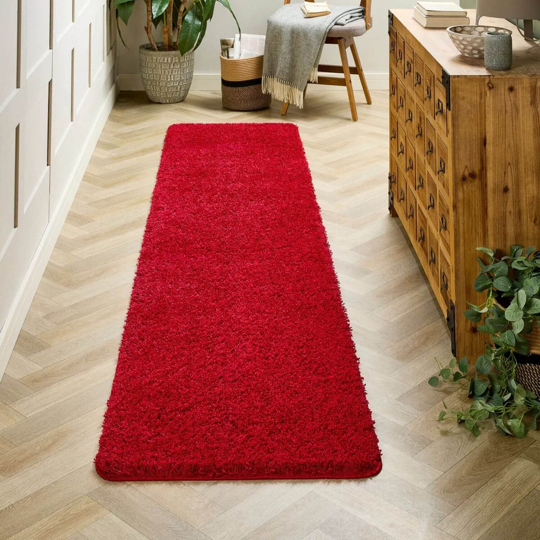 Shop Washable Red Shaggy Rug | 100% British Design |The Rugs
