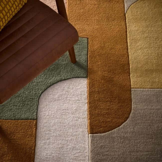 The Rugs Retro Deco Geometric Wool Rug - Statement Piece