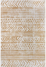 Indoor-Outdoor Reversible Geometric Yellow Rug