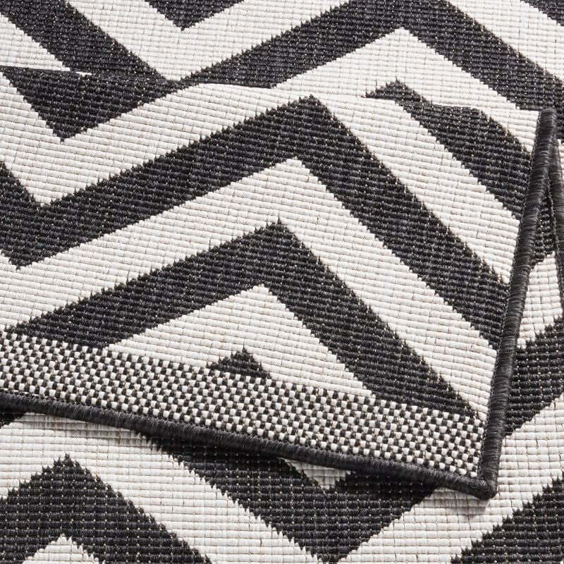 28x41 Rug The Rugs Palma Reversible Black Rug - Indoor Outdoor Style
