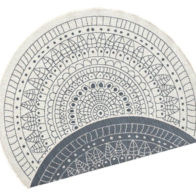 The Rugs Porto Round Reversible Grey Rug Indoor Outdoor