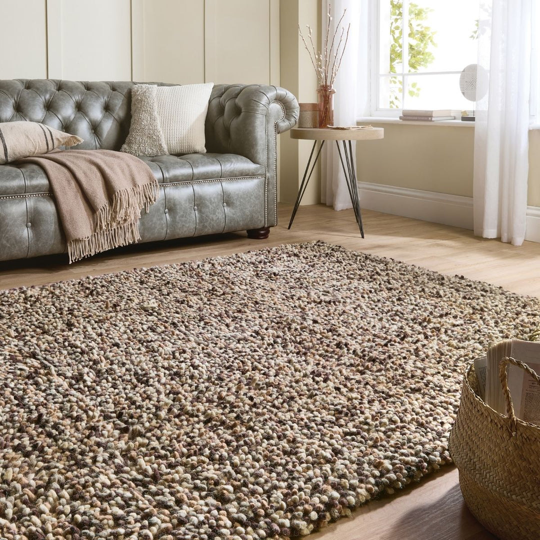 Rocks Shaggy Wool Rug – Thick Tubular Pile