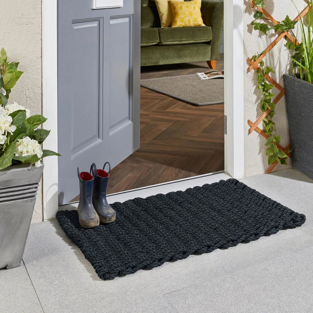 Outdoor Rope - Washed Black Doormat