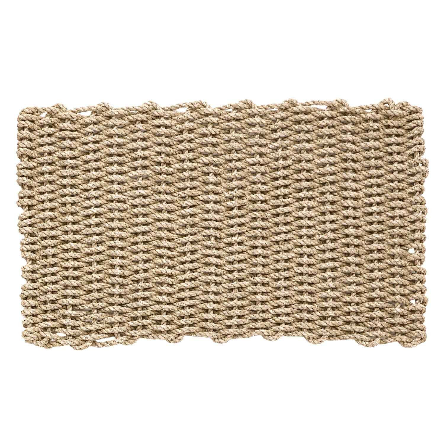 Woven mat made of natural fibers on a white background