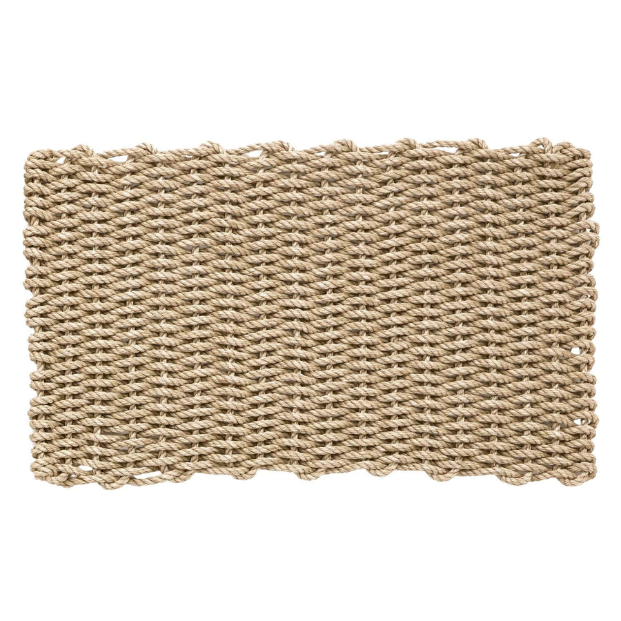 Woven mat made of natural fibers on a white background