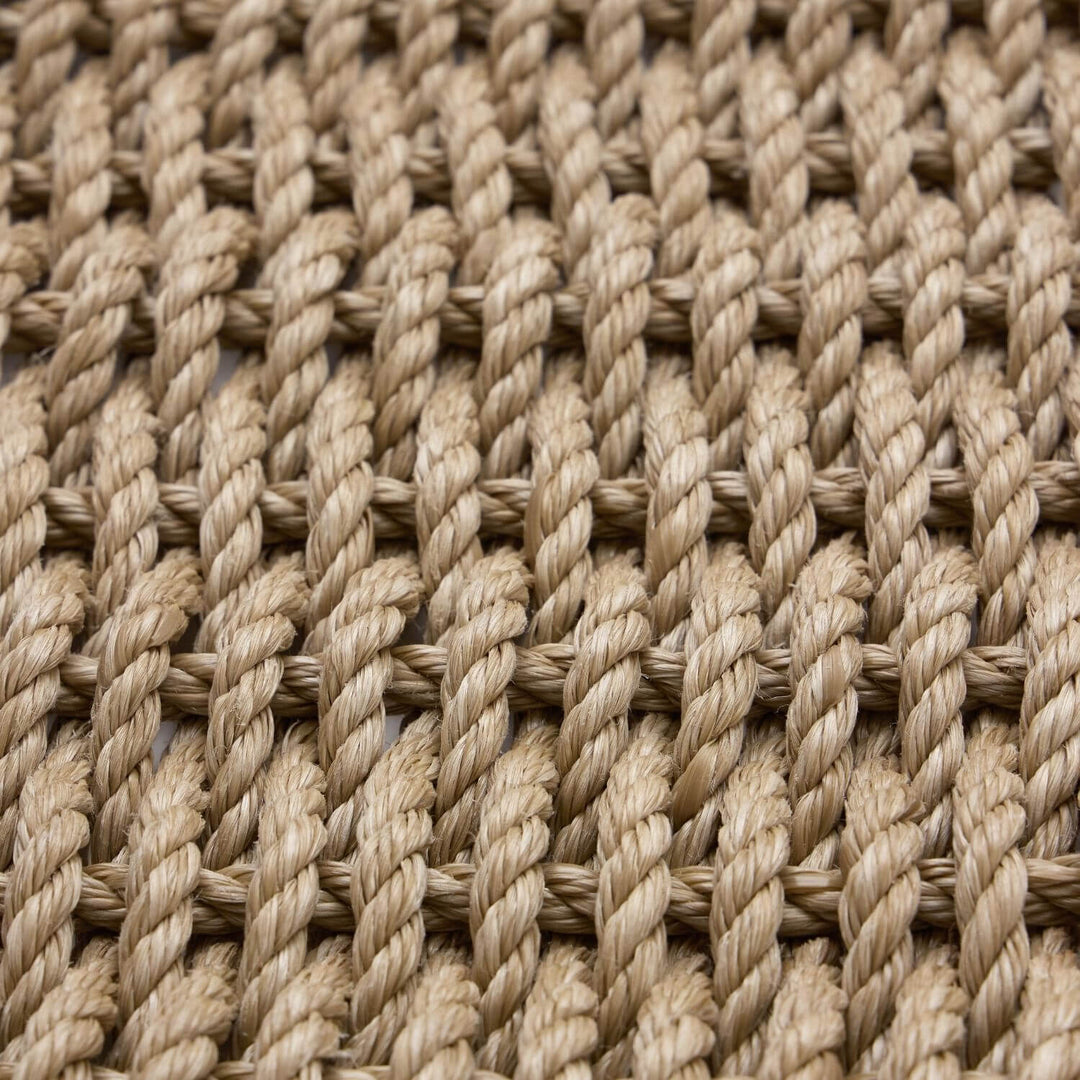 Close-up of braided natural fiber material