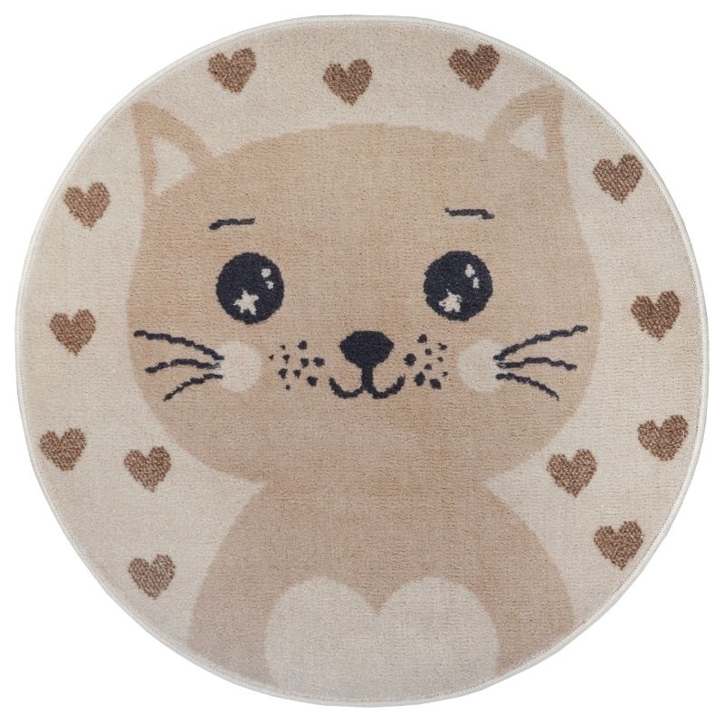 Adventures Children's Round Cat Rug