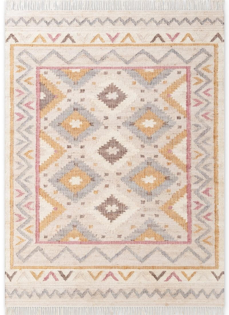 The Rugs Roya Afghan Kelim Rug – Parsa Cream Multicolour