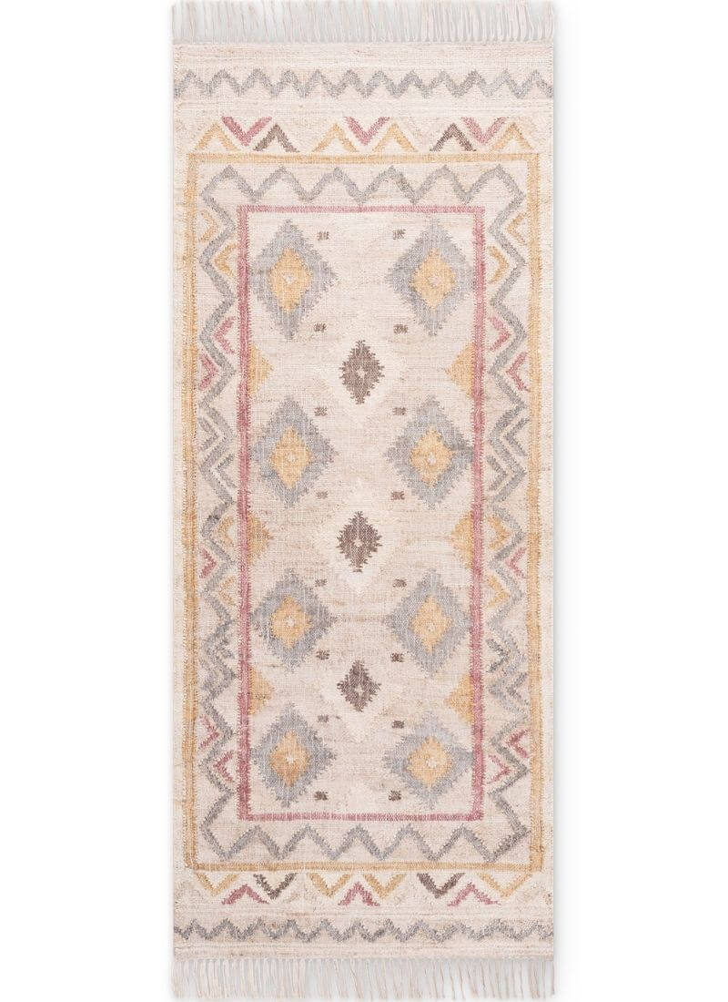 The Rugs Roya Afghan Kelim Rug – Parsa Cream Multicolour