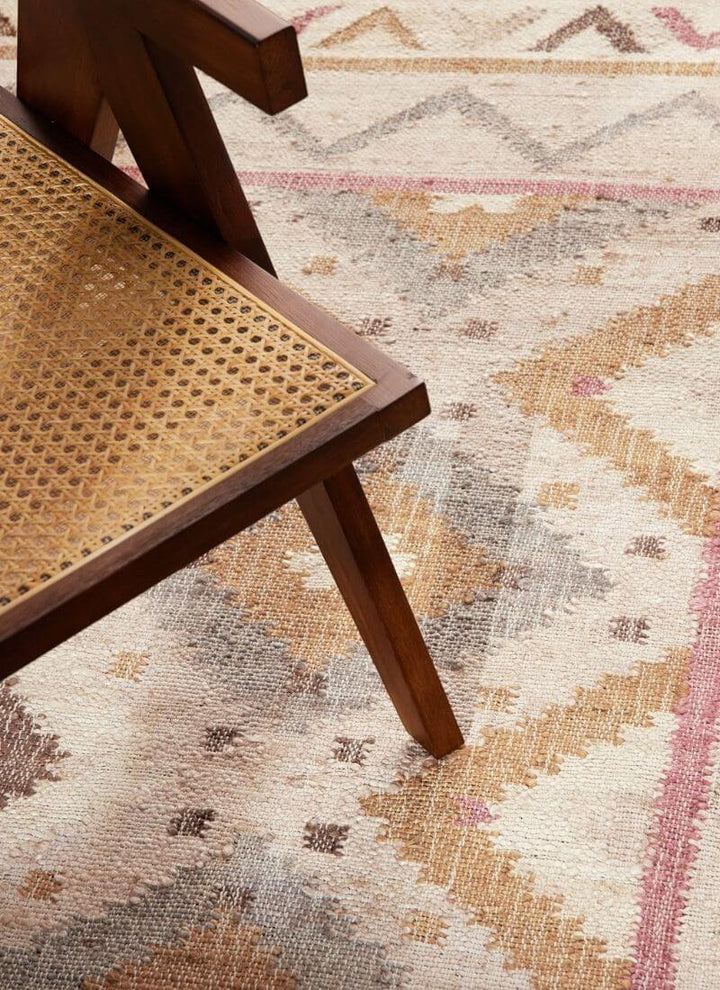 The Rugs Roya Afghan Kelim Rug – Parsa Cream Multicolour