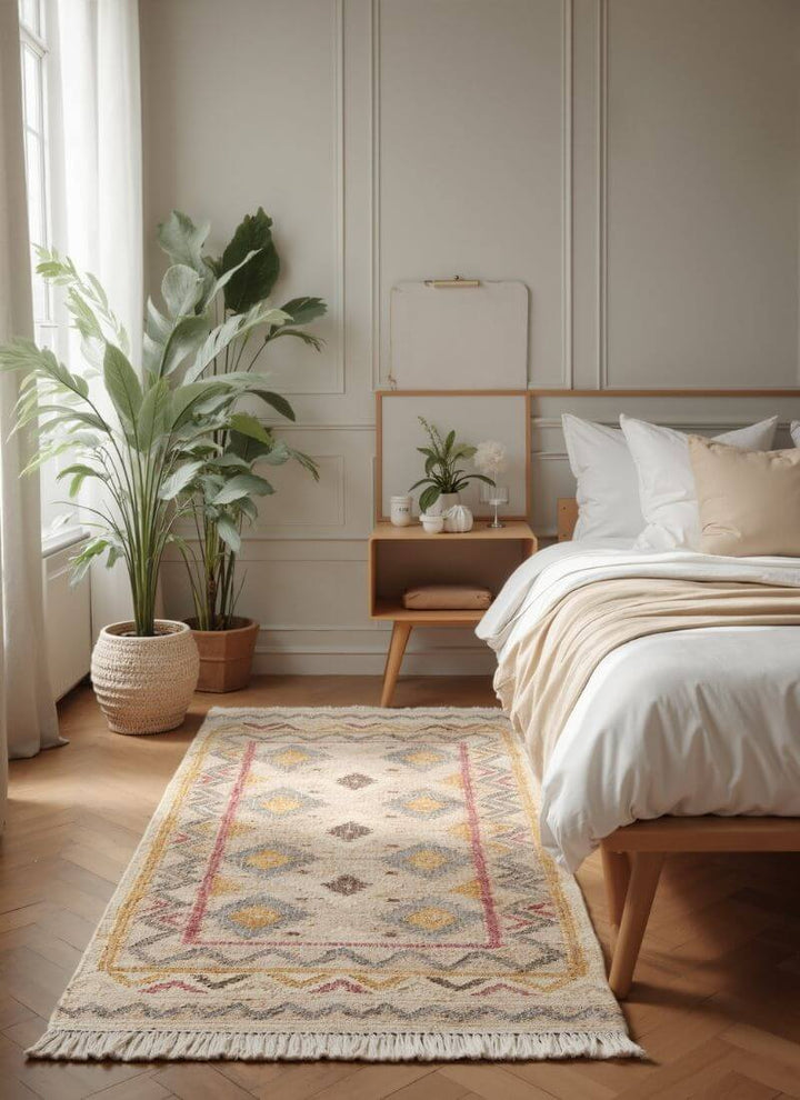 The Rugs Roya Afghan Kelim Rug – Parsa Cream Multicolour