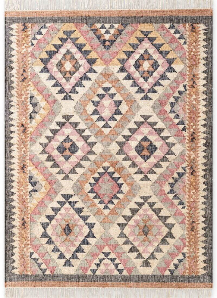 The Rugs Roya Afghan Kelim Rug – Parsa Cream Multicolour