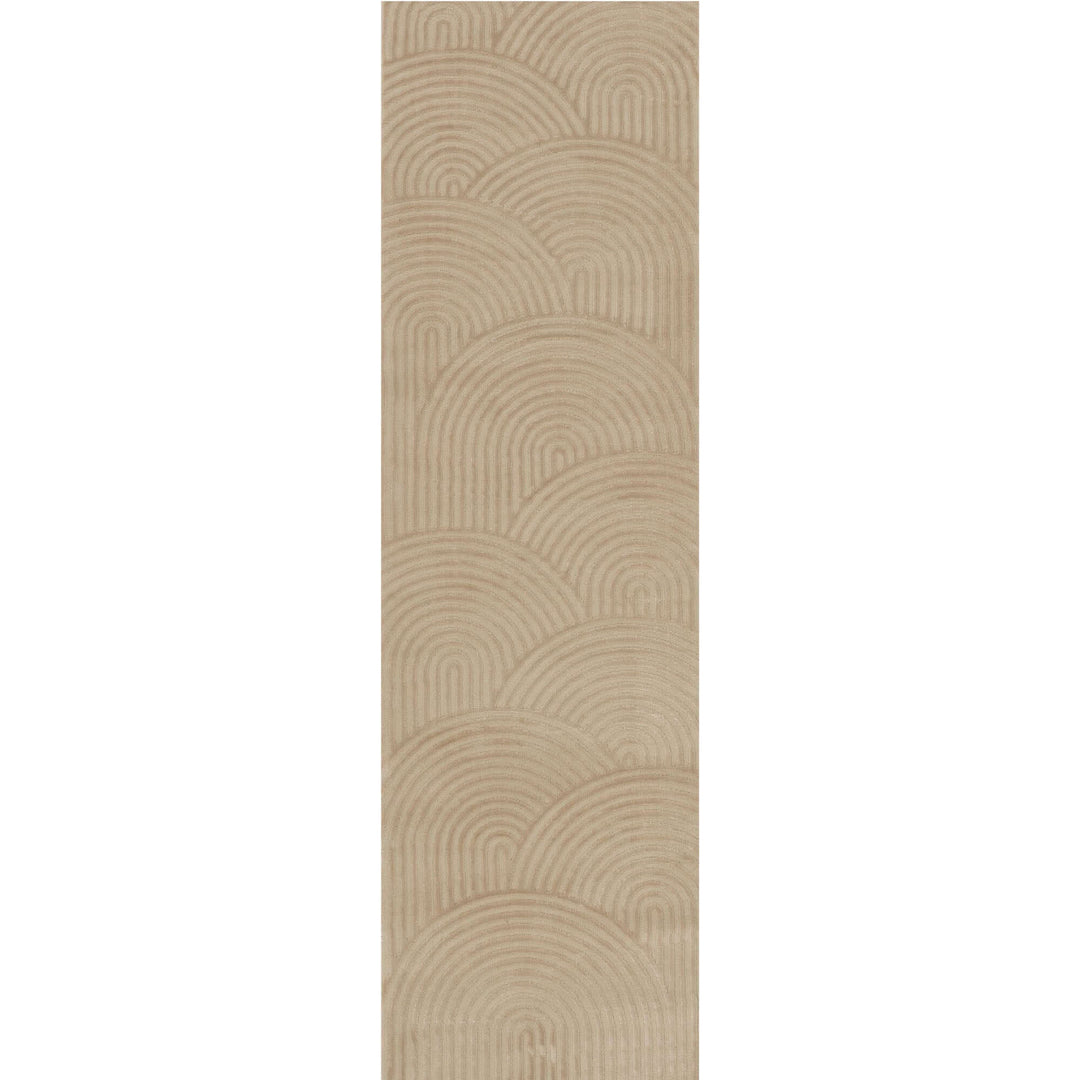 The Rugs Modern Living Room Rug - Waves Design Desert Rug in Beige