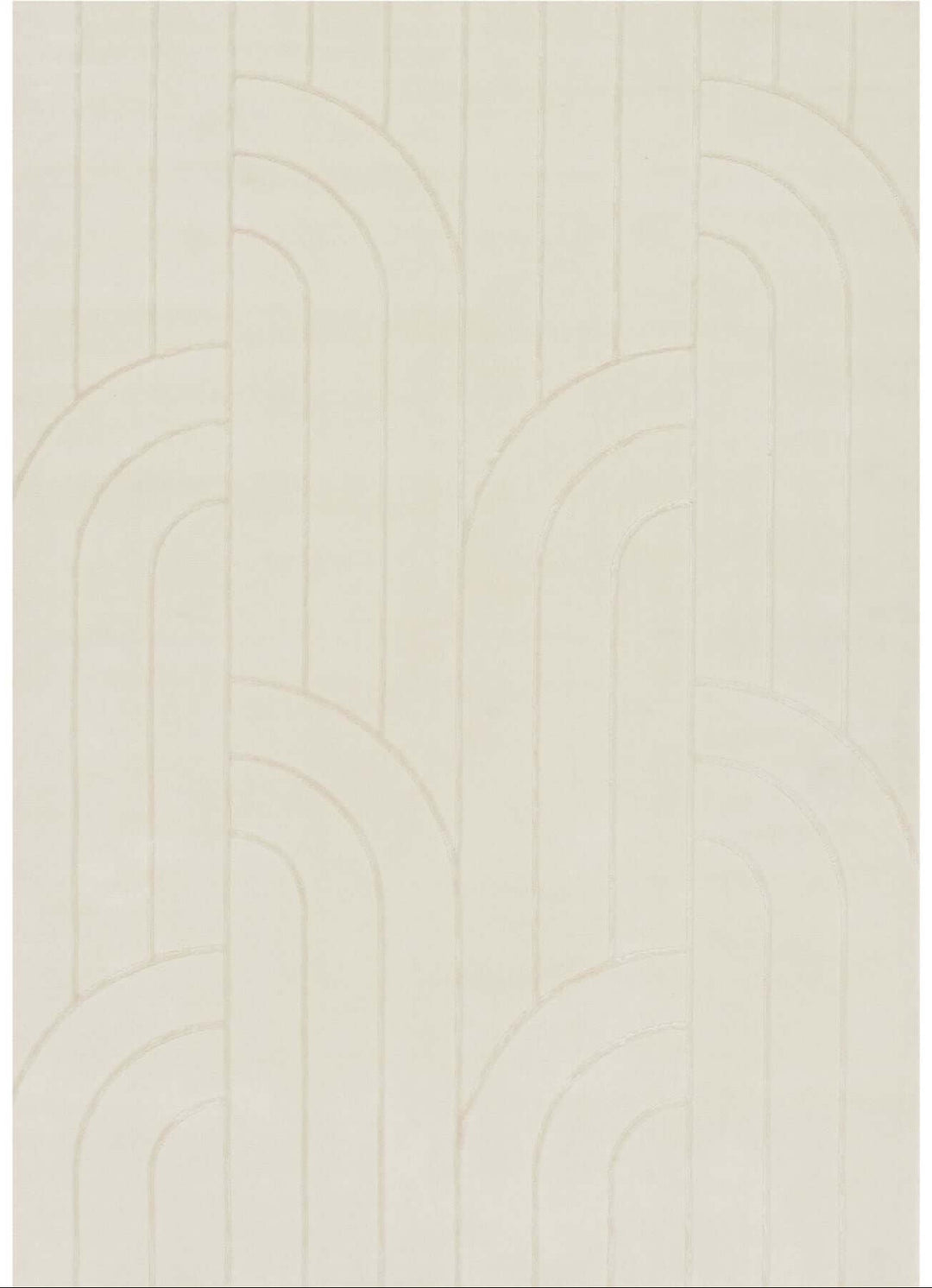 The Rugs Modern Living Room Rug - Geometric Design Halo Rug in Cream