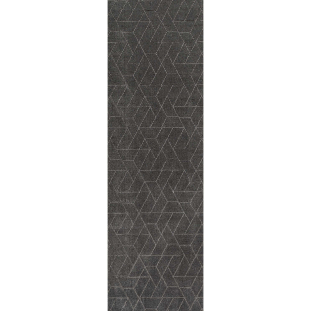 The Rugs Modern Living Room Rug - Hexagon Design Monolith Rug in Grey