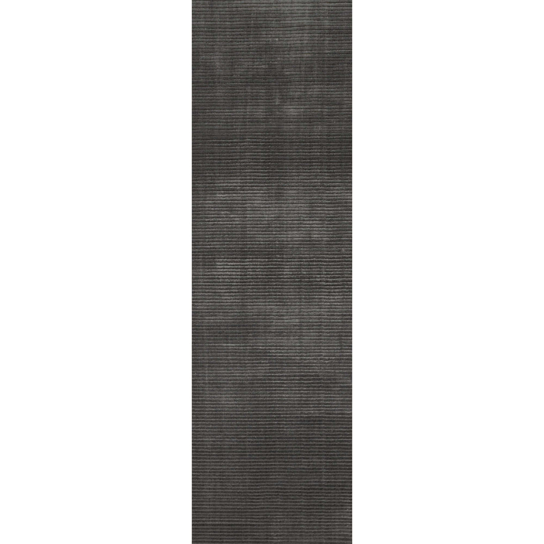 The Rugs Modern Living Room Rug - Striped Design Obsidian Rug in Grey