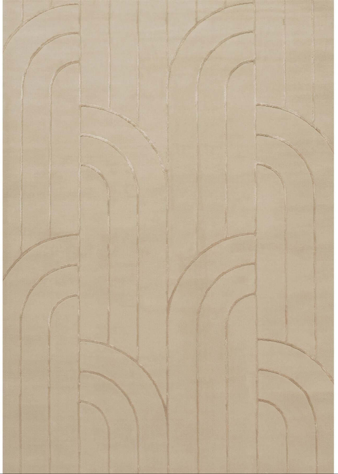 The Rugs Modern Living Room Rug - Geometric Design Sable Rug in Cream