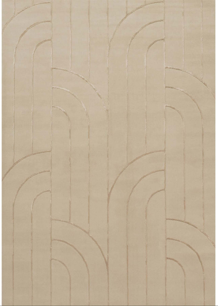 The Rugs Modern Living Room Rug - Geometric Design Sable Rug in Cream