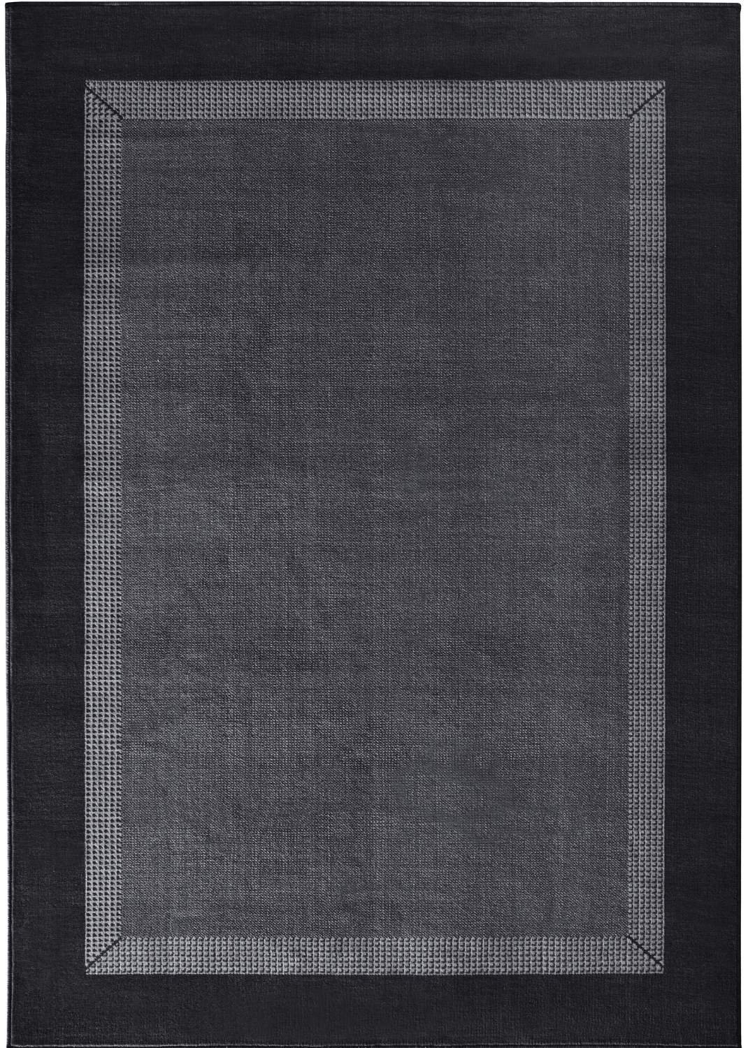 Designer Velours Runner Band Rug Black