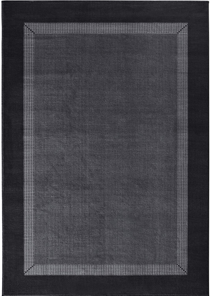 Designer Velours Runner Band Rug Black